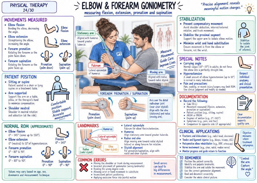24/30 Elbow & Forearm Goniometry: Measuring Flexion, Extension, Pronation and Supination