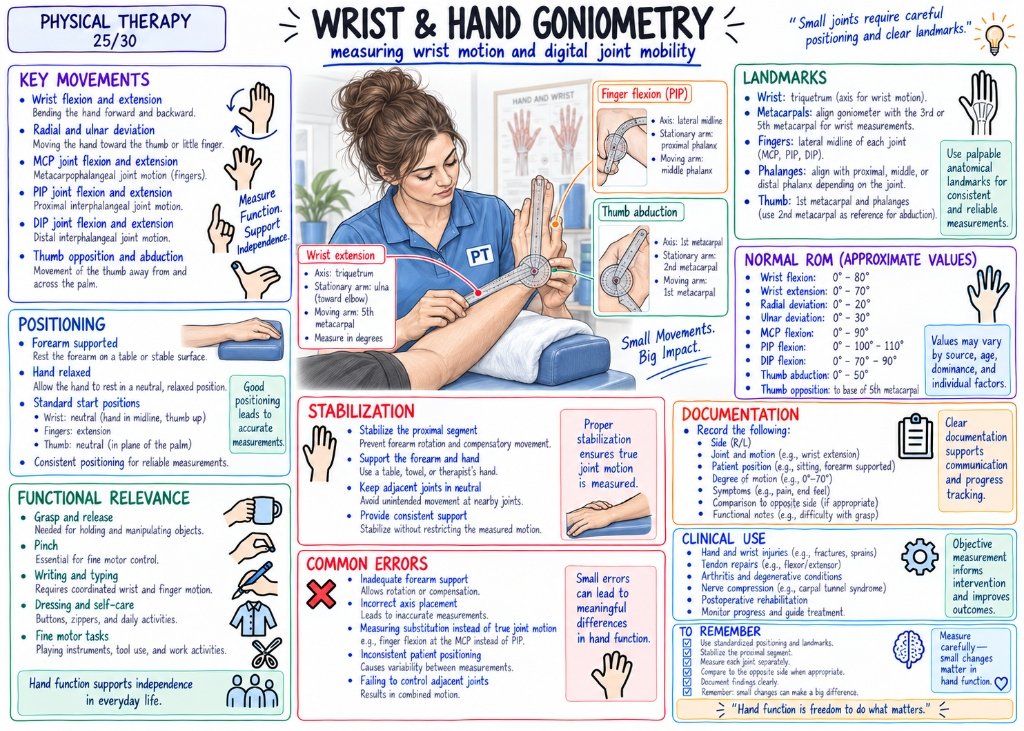 25/30 Wrist & Hand Goniometry: Measuring Wrist Motion and Digital Joint Mobility