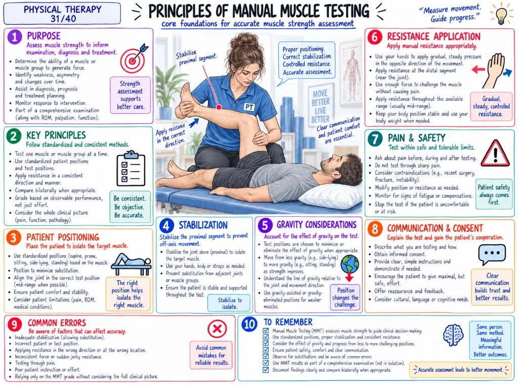 31/40 Principles of Manual Muscle Testing: Core Foundations for Muscle Strength Assessment