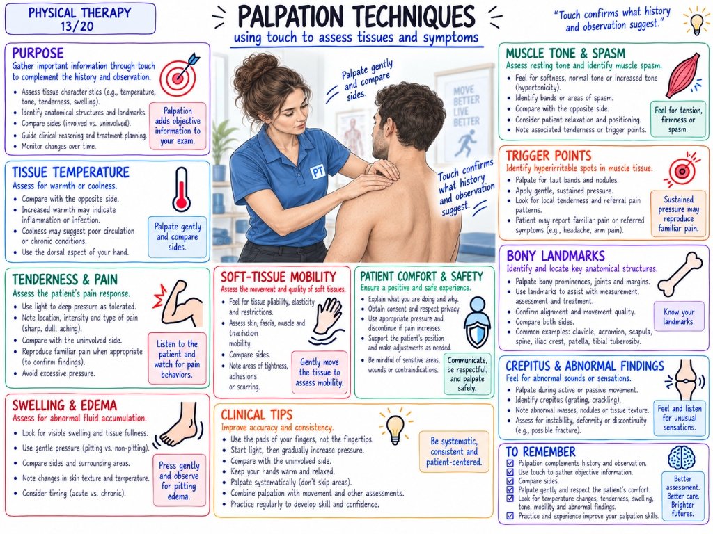 13/20 Palpation Techniques: Using Touch to Assess Tissues and Symptoms